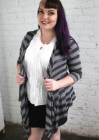 Striped Cardigan - Grey