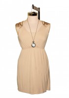 Crochet Back Dress - Beige