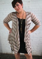 Striped Cardigan - Tan