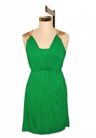 Crochet Back Dress - Green