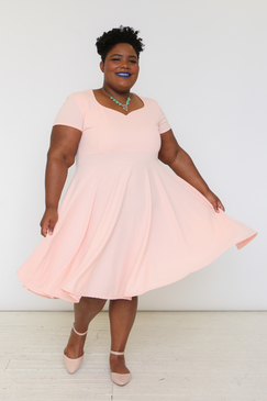 The Sweetheart Dress - short sleeve- Blush