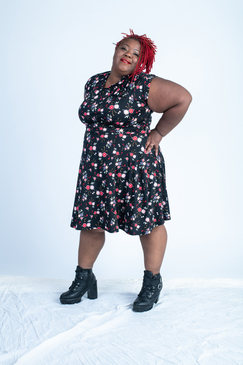 The Dame Dress - Black Floral