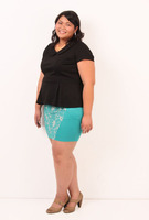 Brussels Lace Inset Skirt- aquamarine