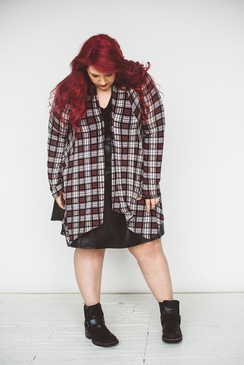 Angela Waterfall Cardi - Crimson Glow