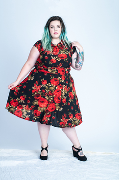The Dame Dress - Red Rose