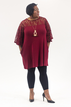 Draped in Lace Tunic - Pinot