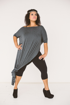 Vent Tee Maxi Dress- Charcoal